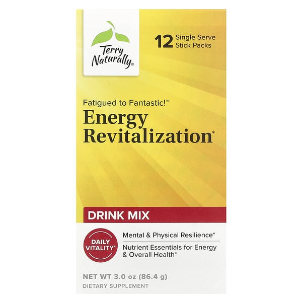 Terry Naturally, Fatigued to Fantastic!™ Energy Revitalization Drink Mix, 12 Stick Packs, 0.25 oz (7