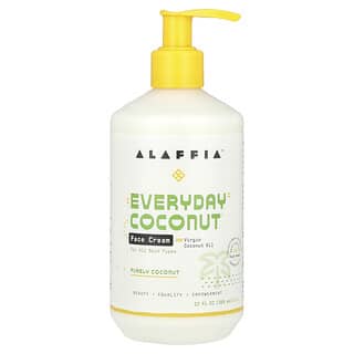 Alaffia, Everyday Coconut（エブリデイココナッツ）、フェイスクリーム、混じりけのないココナッツ、354ml（12液量オンス）
