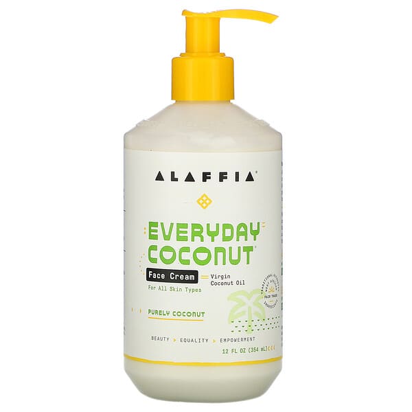 Alaffia, Everyday Coconut（エブリデイココナッツ）、フェイスクリーム、混じりけのないココナッツ、354ml（12液量オンス）