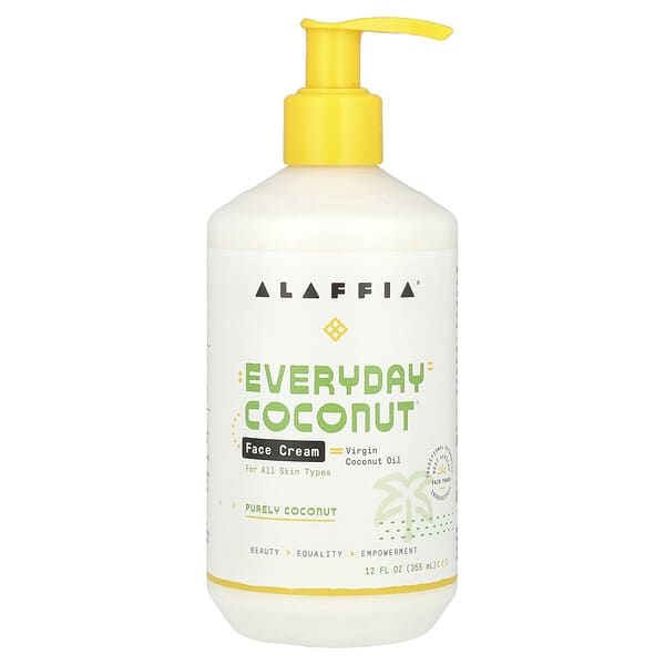 Alaffia, Everyday Coconut(エブリデイココナッツ)、フェイスクリーム、混じりけのないココナッツ、354ml(12液量オンス)