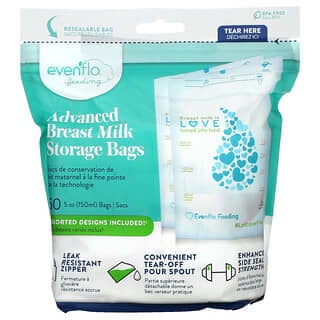 Evenflo Feeding, 高级母乳储存袋，50 袋，每袋 5 盎司（150 毫升）