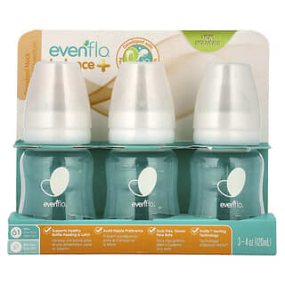 Evenflo Feeding, 平衡奶瓶，标准，0 个月以上，慢流量，3 个，每个 4 盎司（120 毫升）