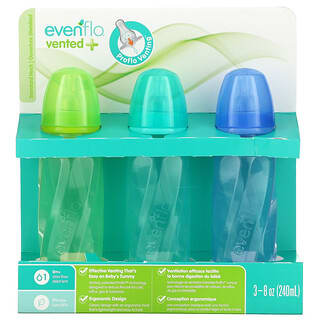 Evenflo Feeding, Vented+ Twist PP Tint Bottles, Standard, 0+ Months, Slow Flow, 6 Bottles, 8 oz (240 ml) Each