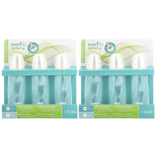 Evenflo Feeding, Vented+ Twist PP Clear Bottles, Standard, 0+ Months, Slow Flow, 6 Bottles, 8 oz (240 ml) Each