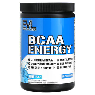 EVLution Nutrition, BCAA ENERGY, 블루 라즈 맛, 270g(9.52oz)