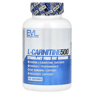 EVLution Nutrition, L-CARNITINE500、非刺激性、引き締まった印象に、120粒