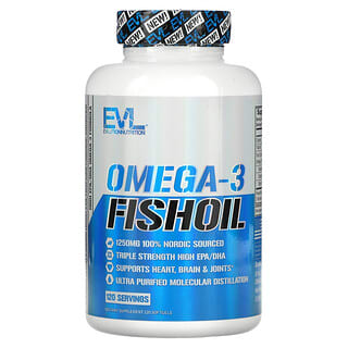 EVLution Nutrition, Рыбий жир с омега-3 кислотами, 120 мягких желатиновых капсул