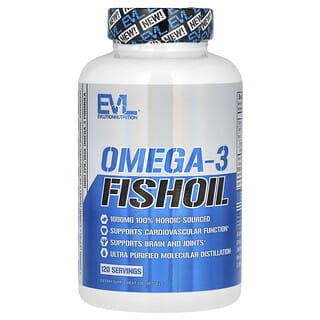EVLution Nutrition, Aceite de pescado con omega-3, 120 cápsulas blandas