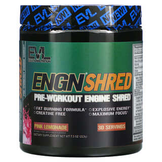 EVLution Nutrition, ENGN Shred，锻炼前燃脂引擎能量粉，粉色柠檬水味，7.5 盎司（213 克）
