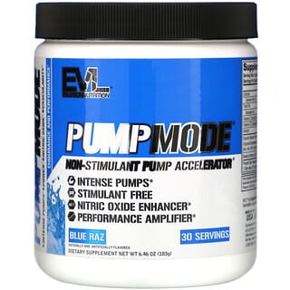 EVLution Nutrition, PumpMode, Non-Stimulant Pump Accelerator, Blue Raz, 6.46 oz (183 g)