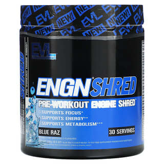 EVLution Nutrition, ENGN Shred, Pre-Workout Engine Shred, Blue Raz, 8.5 oz (240 g)