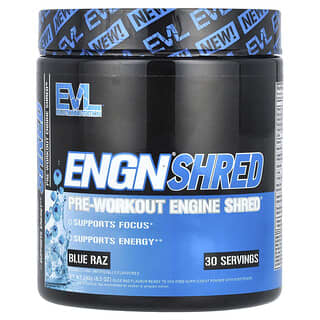 EVLution Nutrition, ENGN® Shred, Pre-Workout Engine Shred®, Blue Raz, 8.5 oz (240 g)