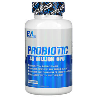EVLution Nutrition, Probiotique, 40 milliards d'UFC, 60 capsules végétariennes