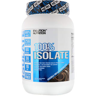 EVLution Nutrition, 100 % Isolat, doppelt reichhaltiger Schokoladengeschmack, 907 g (2 lbs)