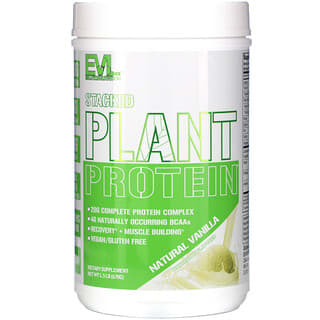 EVLution Nutrition, Proteína Vegetal Empilhada, Baunilha Natural, 670 g (1,5 lb)
