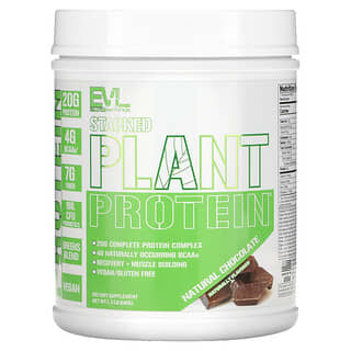 EVLution Nutrition, Proteína vegetal apilada, Chocolate natural, 670 g (1,5 lb)