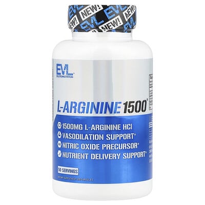 EVLution Nutrition, L-Arginine 1500®, 1500 mg, 100 Capsules (750 mg per capsule)