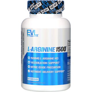 EVLution Nutrition, L-аргинин 1500, 100 капсул