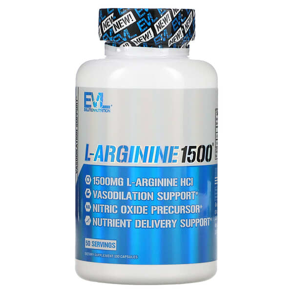 EVLution Nutrition, L-arginina 1500, 100 cápsulas