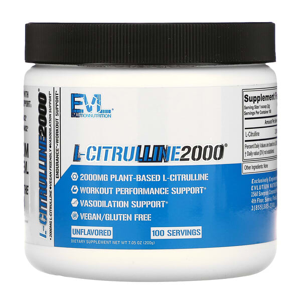 EVLution Nutrition, L-CITRULLINE2000, 200 г (7,5 унции)