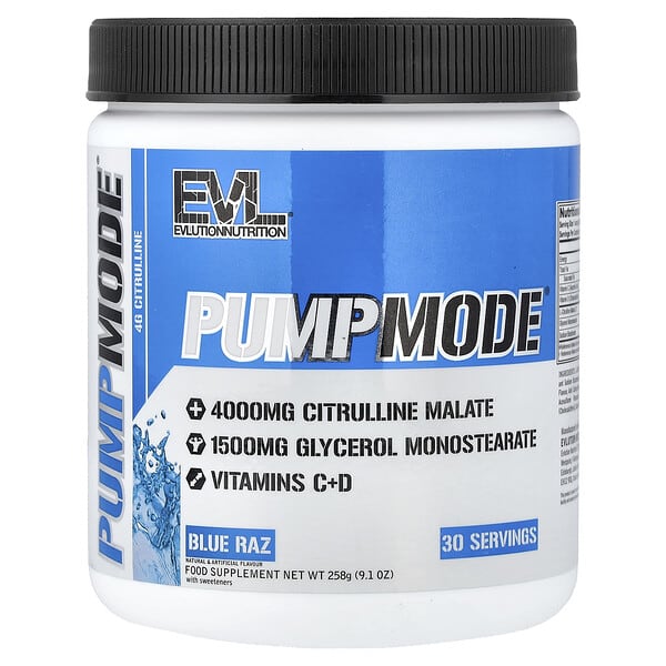 EVLution Nutrition PumpMode®, Blue Raz, 9.1 oz (258 g)
