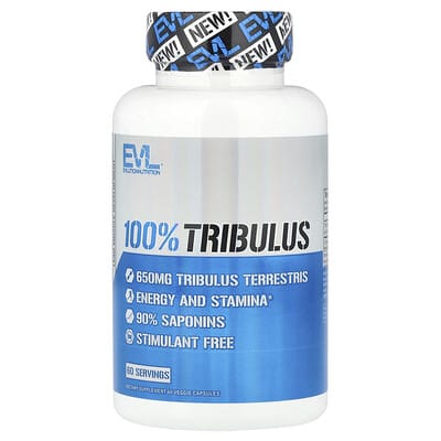 EVLution Nutrition, 100% Tribulus, 650 mg, 60 Veg Capsules