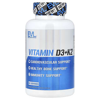EVLution Nutrition, 비타민D3+K2, 베지 캡슐 60정