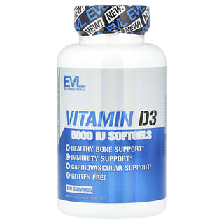 EVLution Nutrition, Vitamin D3, 5,000 IU, 120 Softgels