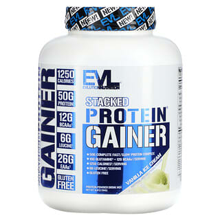 EVLution Nutrition, Stacked Protein Gainer, ванильное мороженое, 2,72 кг (6 фунтов)