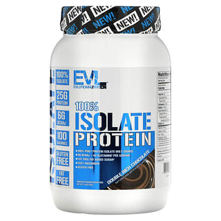 EVLution Nutrition, 100％アイソレートプロテイン、ダブルリッチチョコレート、726g（1.6ポンド）