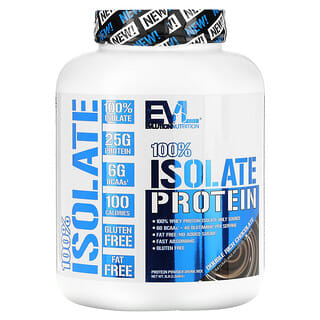EVLution Nutrition, アイソレート100％プロテイン、ダブルリッチチョコレート、2.268kg（5ポンド）