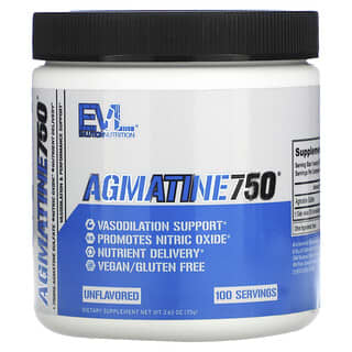EVLution Nutrition, Agmatine750, без добавок, 75 г (2,65 унции)