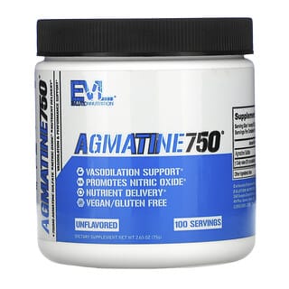 EVLution Nutrition, Agmatine750, Sem Sabor, 75 g (2,65 oz)