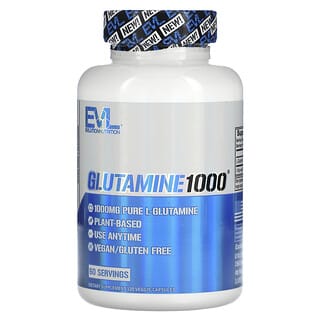 EVLution Nutrition, グルタミン1000、1,000mg、ベジカプセル120粒