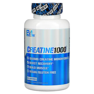 EVLution Nutrition, Creatina1000, 500 mg, 120 cápsulas vegetales