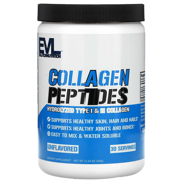EVLution Nutrition, Collagen Peptides, Hydrolyzed Type I & III Collagen, Unflavored, 11.64 oz (330 g)