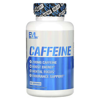 EVLution Nutrition, Cafeína, 200 mg, 100 Comprimidos