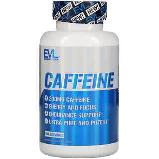 EVLution Nutrition, Cafeína, 200 mg, 100 Comprimidos