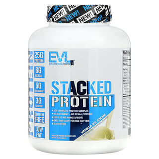 EVLution Nutrition, Stacked Protein, ванильное мороженое, 2268 кг (5 фунтов)