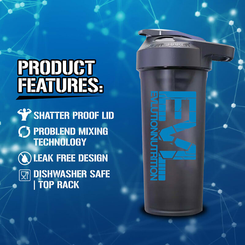 EVLスポーツシェーカー、ブラック、27オンス