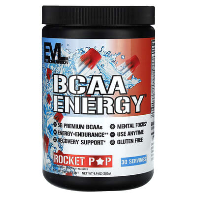 EVLution Nutrition, BCAA Energy®, Rocket Bubble Gum, 9.9 oz (282 g) (Discontinued)