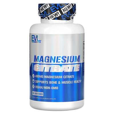EVLution Nutrition, Magnesium Citrate, 60 Vegetarian Capsules (200 mg per capsule)