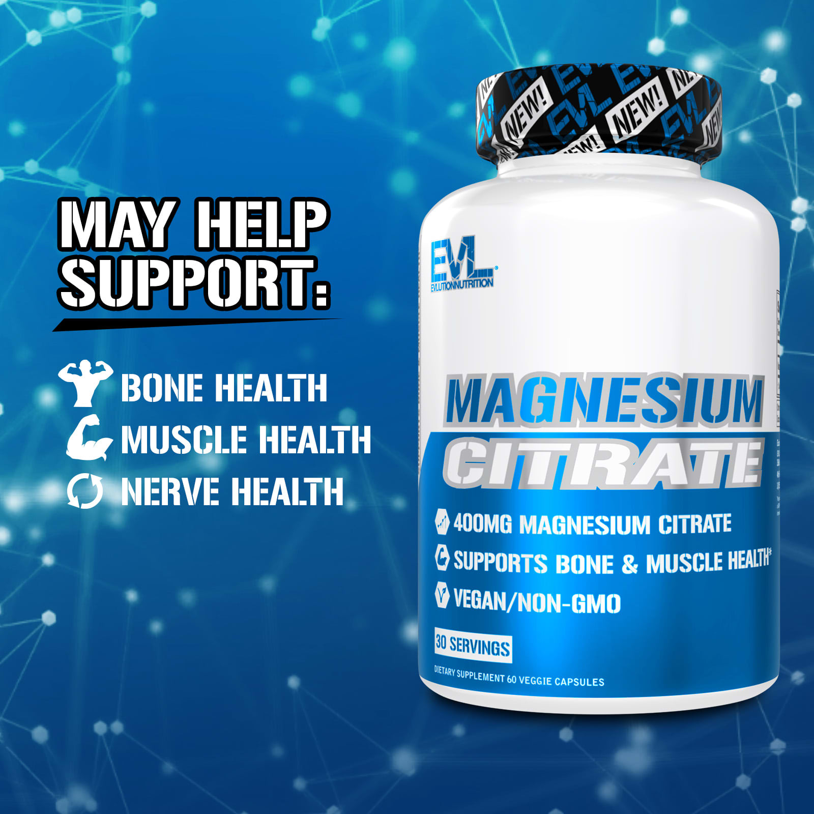 Evlution Nutrition Magnesium Citrate Mg Veggie Capsules