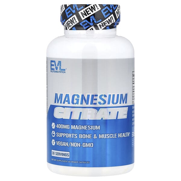 EVLution Nutrition, Magnesium Citrate, 60 Veggie Capsules (200 mg per Capsule) — product photo 1
