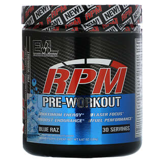 EVLution Nutrition, RPM, Pre-Workout, Blue Raz, 6.67 oz (189 g)