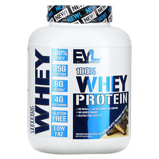 EVLution Nutrition, 100% proteína de suero de leche, Mantequilla de maní con chocolate, 2,268 kg (5 lb)