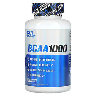 EVLution Nutrition, BCAA（分岐鎖アミノ酸）1000、500mg、ベジカプセル60粒