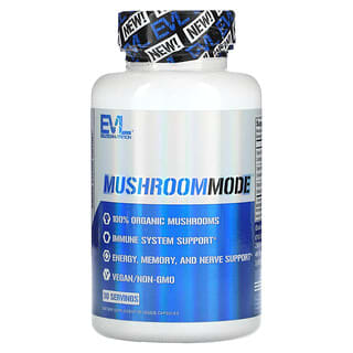 EVLution Nutrition, MushroomMode（マッシュルームモード）、ベジカプセル90粒
