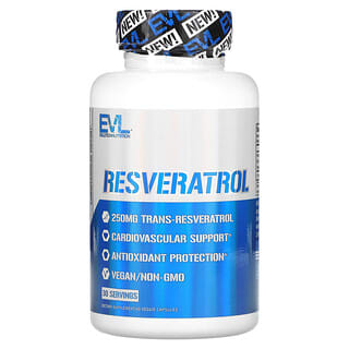 EVLution Nutrition, Resveratrolo, 250 mg, 60 capsule vegetali