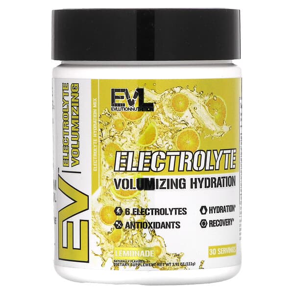 EVLution Nutrition, Electrolyte Volumizing Hydration，檸檬水味，3.91 盎司（111 克）